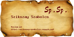 Szikszay Szabolcs névjegykártya