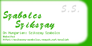 szabolcs szikszay business card